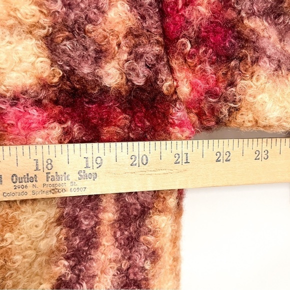 Knox Rose Sherpa Blazer Size Medium Plaid Colorful Jacket Fuzzy - Picture 8 of 8